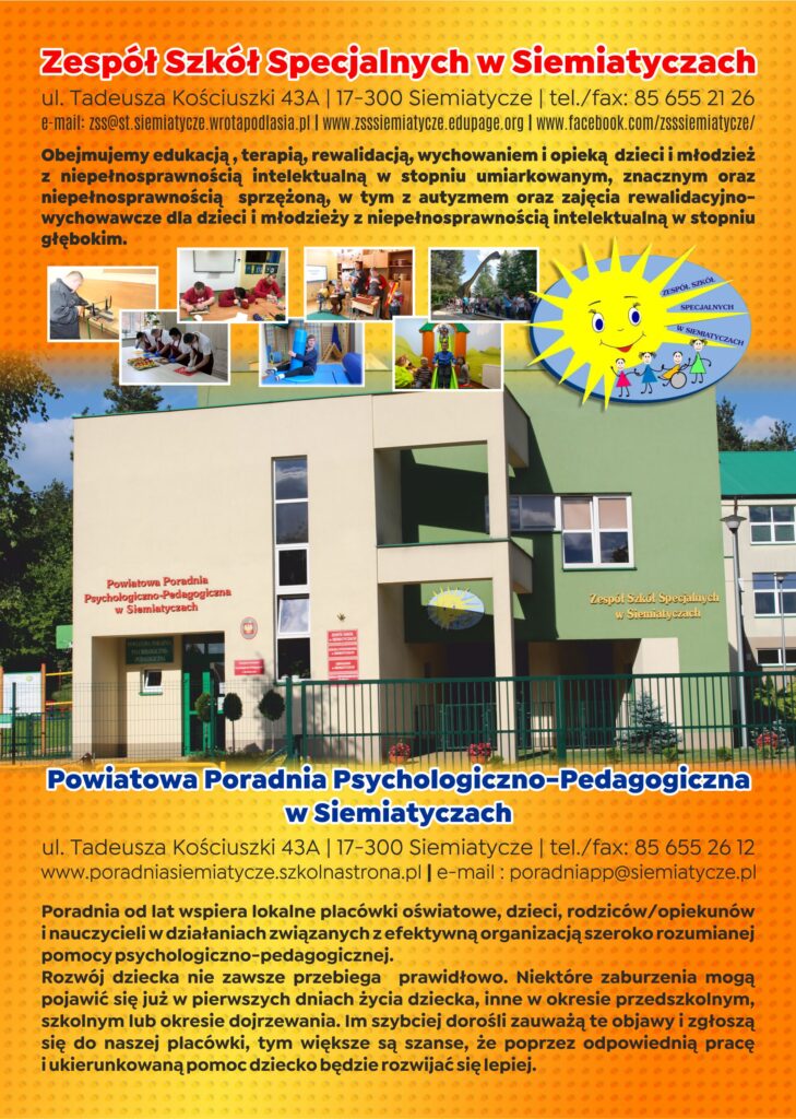 broszura ZSS Siemiatycze i poradni psychologiczno pedagogicznej