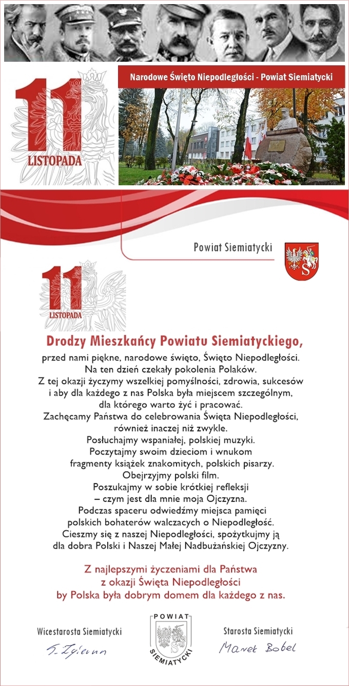 kolaż zdjęć święto niepodległości powiat siemiatycki