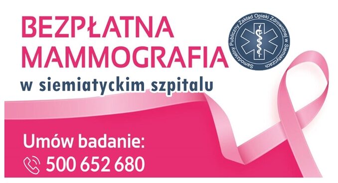 grafia zaproszenie na bezpłatne badania mammograficzne
