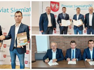 podpisanie umowy drogi poscaleniowe w gminie dziadkowice