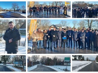 kolaż zdjęć otwarcie drogi w rogaczach