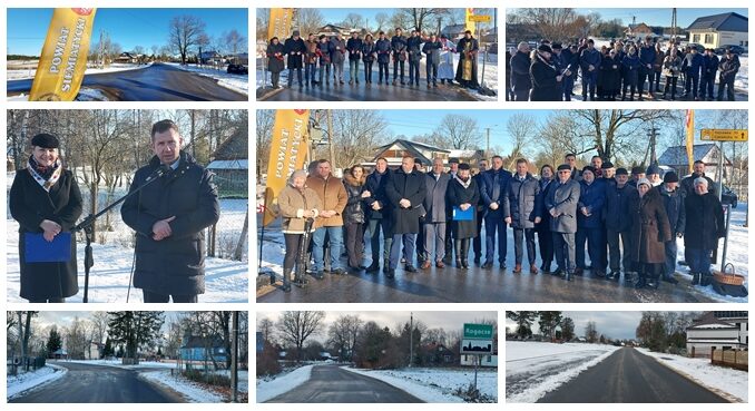 kolaż zdjęć otwarcie drogi w rogaczach